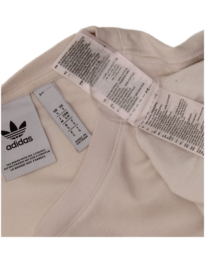 T-shirt grafica da uomo Adidas Top piccola in cotone bianco