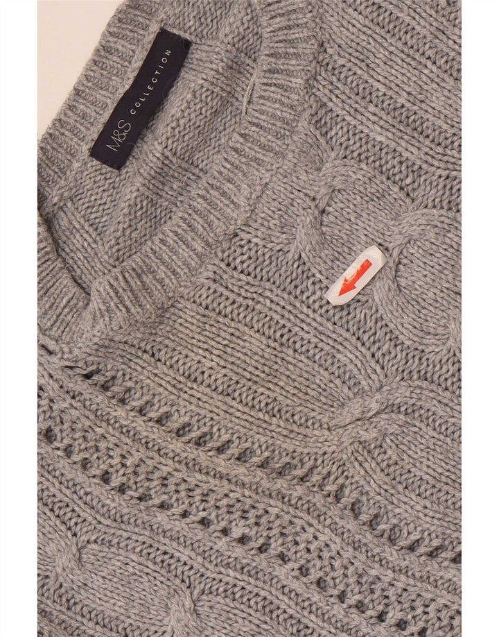 Maglione maglione girocollo oversize da donna Marks & Spencer UK 14 grande grigio