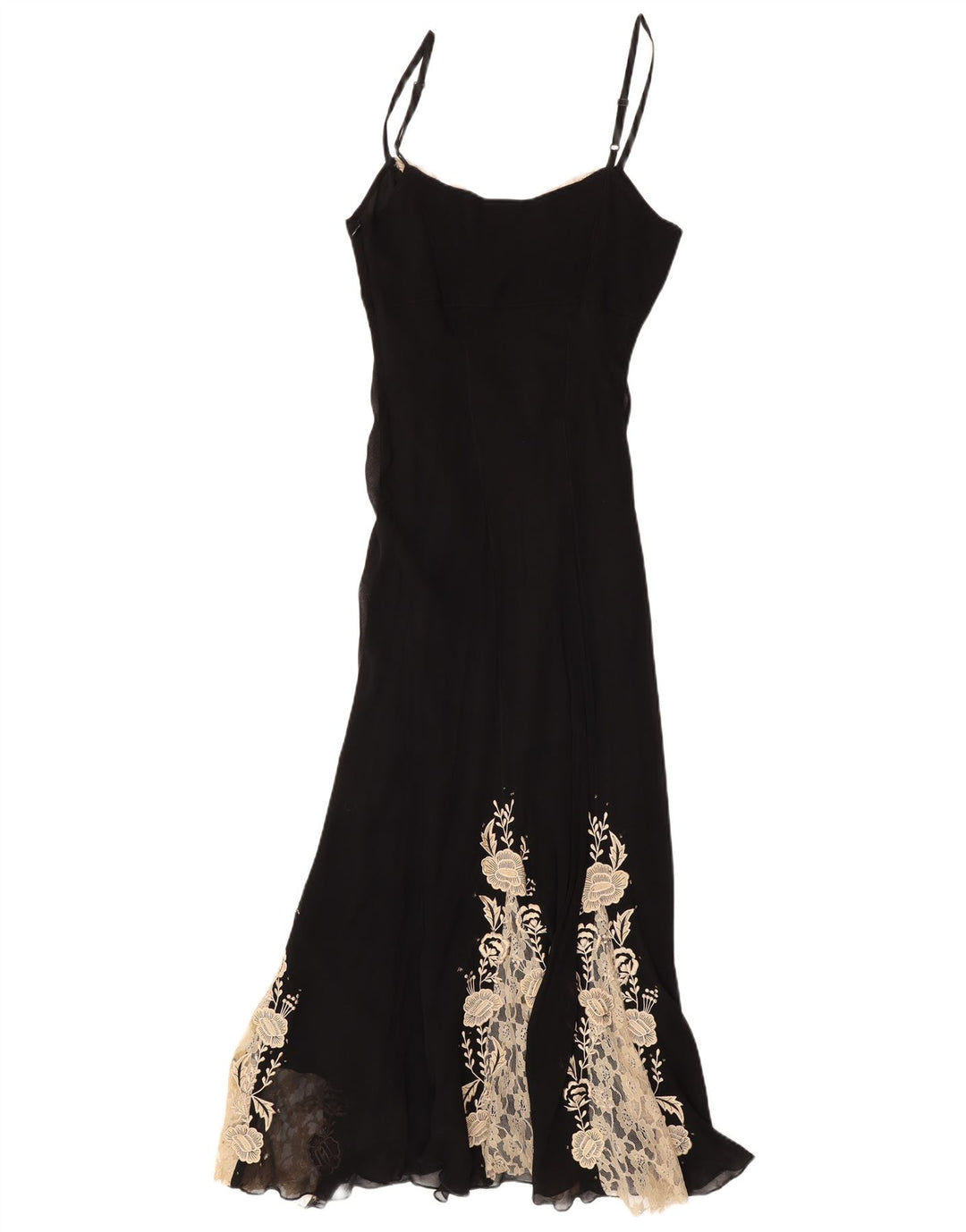 Abito lungo da donna Wallis UK 12 Viscosa floreale nera media