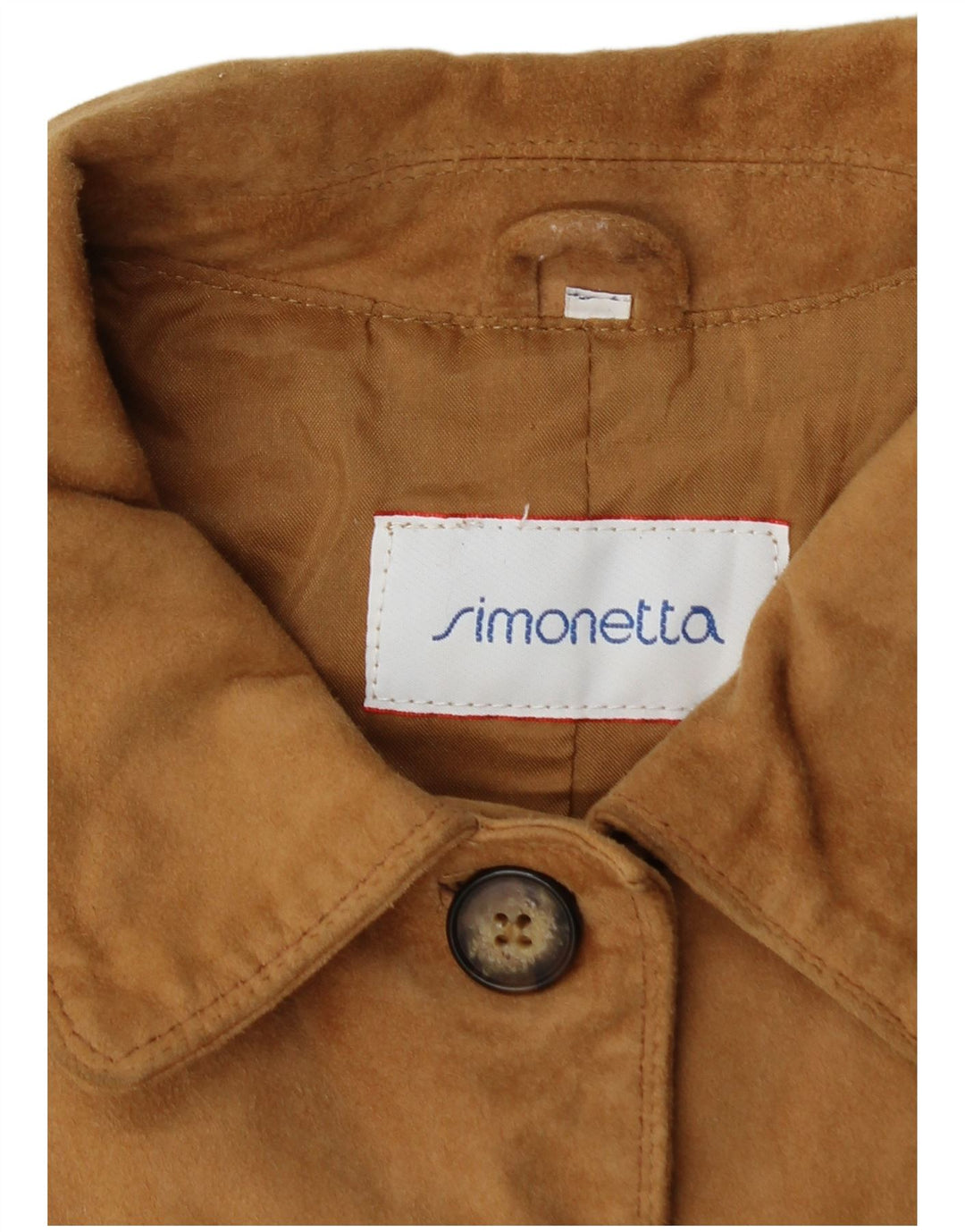 Giacca in pelle scamosciata da donna Simonetta UK 16 grande in pelle beige