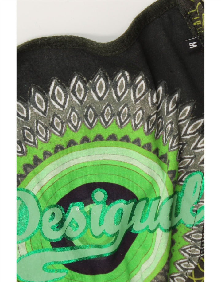 Desigual Abito da donna a linea A con grafica UK 12 Medio Cachi Cotone Paisley