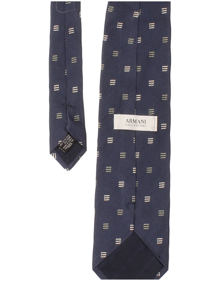 Armani Collezioni Cravatta Uomo Taglia Unica Blu Geometrica Seta Classica
