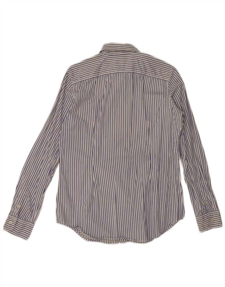 Camicia da donna Ralph Lauren UK 14 cotone gessato bianco medio