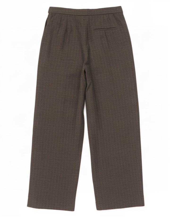 Pantaloni larghi da donna Zara medi W30 L30 poliestere grigio a spina di pesce