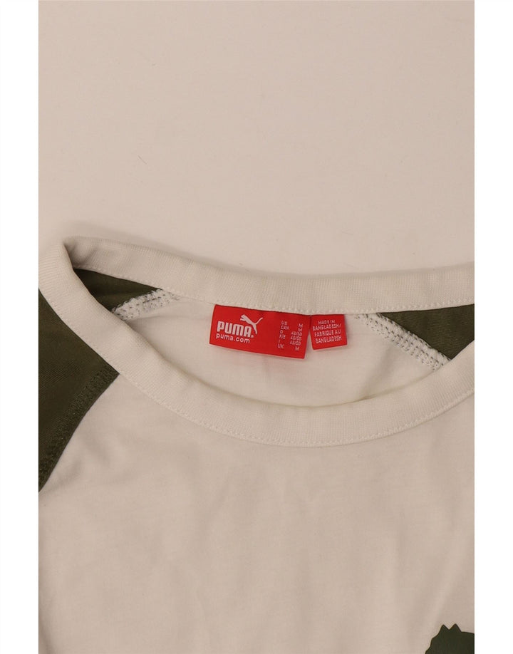 T-shirt grafica da uomo Puma a maniche lunghe, colore bianco medio