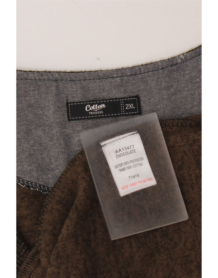 Gilet vintage da uomo 2XL in poliestere a righe marroni