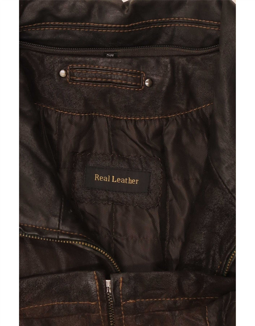 Giacca in pelle vintage da uomo UK 40 grande marrone