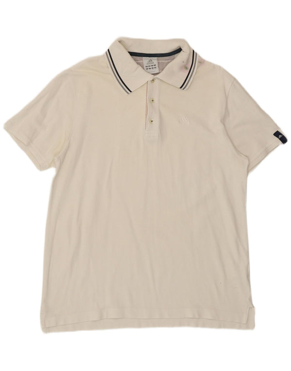 Polo Adidas da uomo UK 44/46 grande cotone bianco