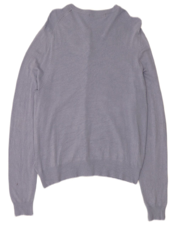 Maglione cardigan da donna Marks & Spencer UK 14 grande viscosa blu