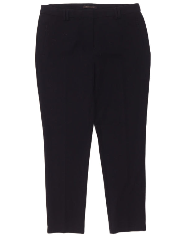 Pantaloni da abito a vita alta da donna Marks & Spencer UK 16 Large W34 L29 Navy Bl