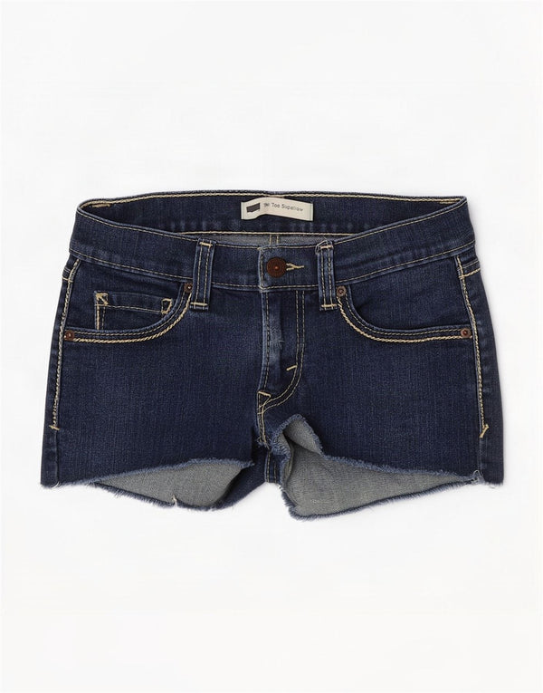 Levi's Donna 524 Pantaloncini di jeans super bassi US 3 Small W26 Cotone blu navy