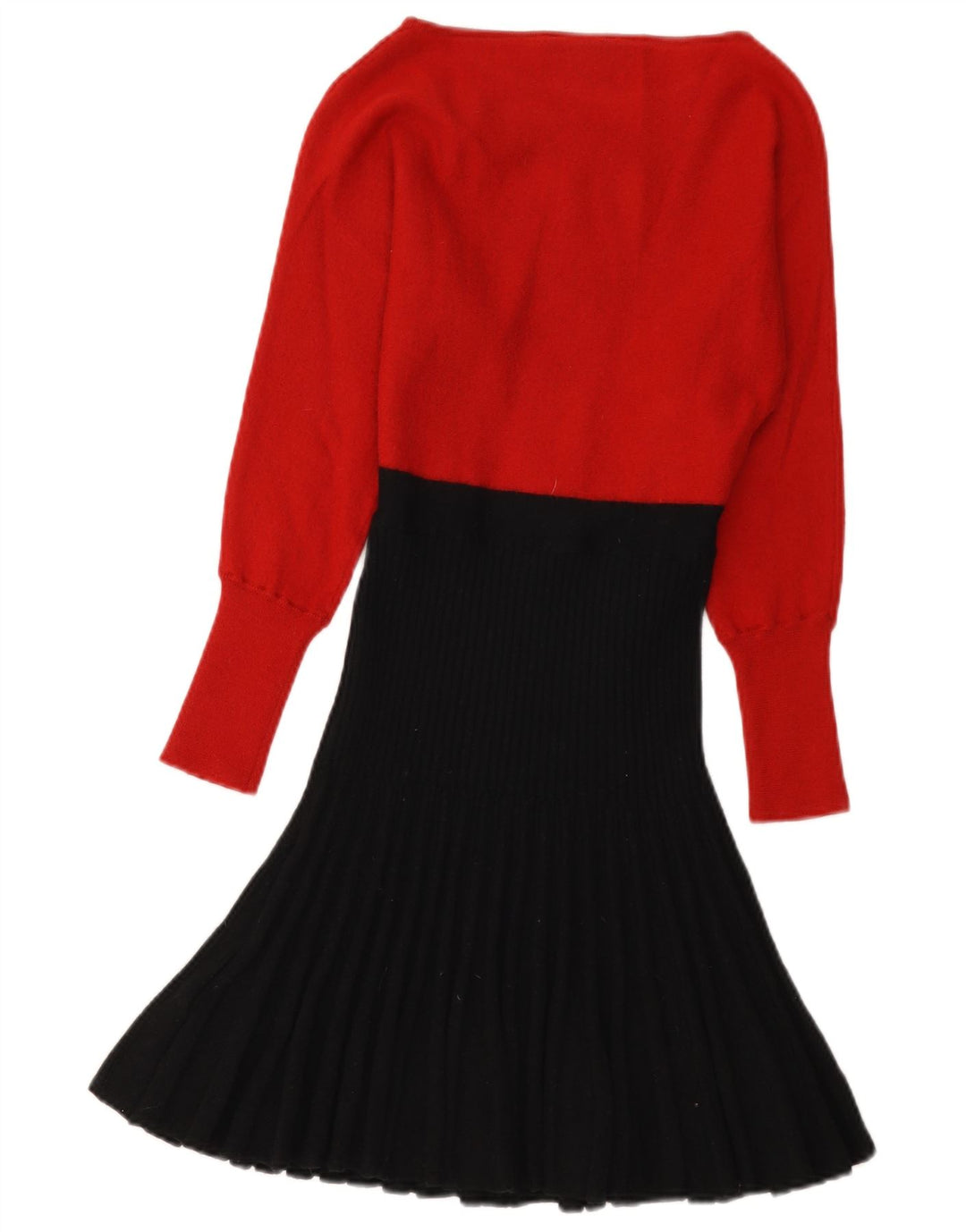 Abito maglione da donna Luisa Spagnoli UK 12 Lana color block rosso medio