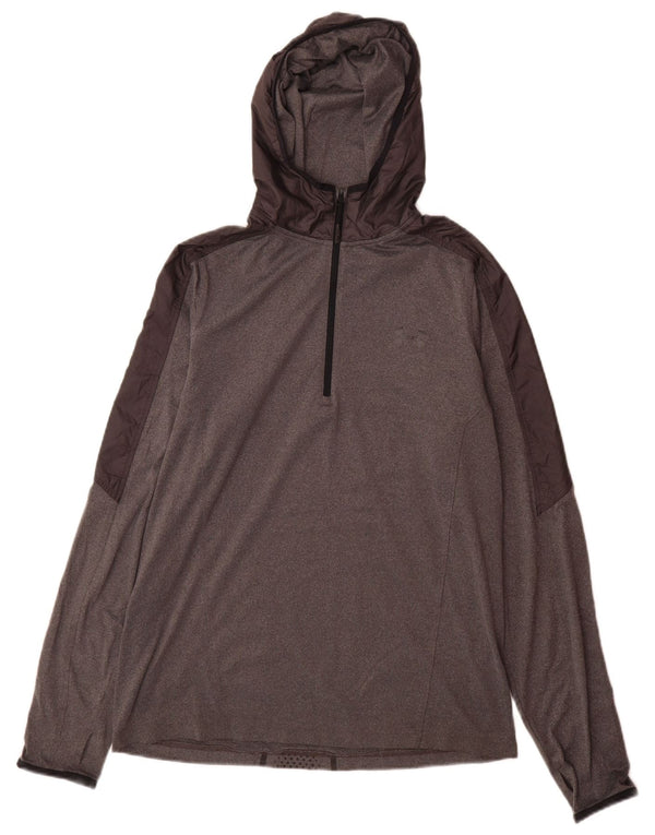 Under Armour Uomo Pullover con cappuccio Tuta da ginnastica Top Large Grigio Colourblock