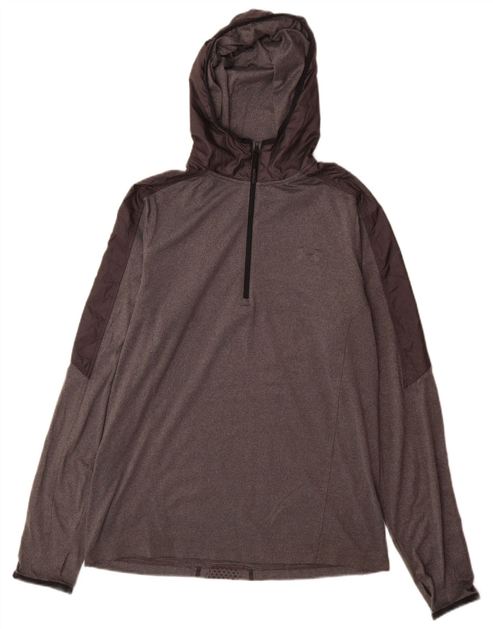 Under Armour Uomo Pullover con cappuccio Tuta da ginnastica Top Large Grigio Colourblock