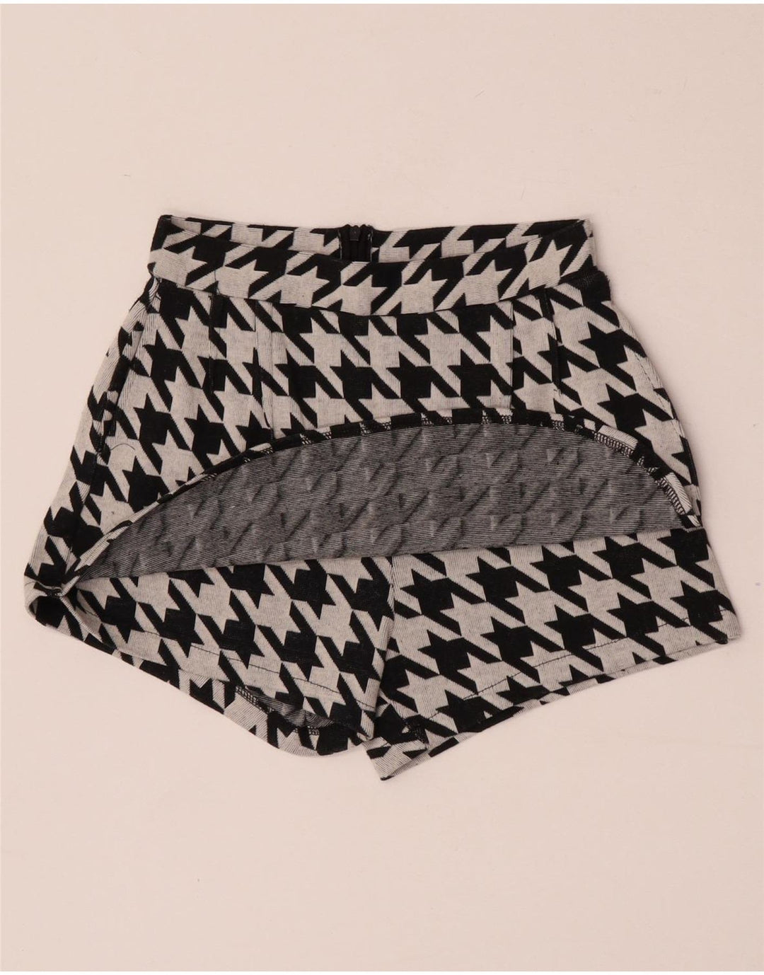 Pantaloncini casual Trafaluc da donna Zara piccoli W26 pied de poule neri