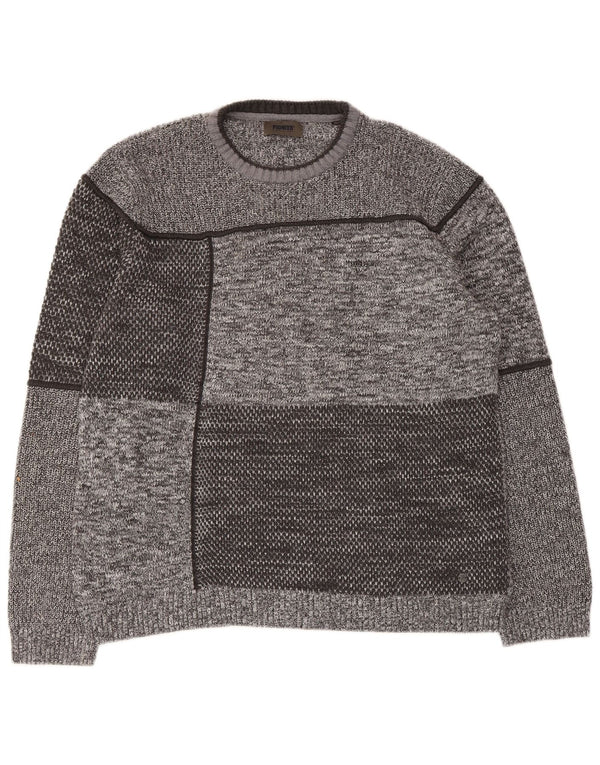 Maglione maglione girocollo da donna Pioneer UK 20 2XL Blocco colore grigio