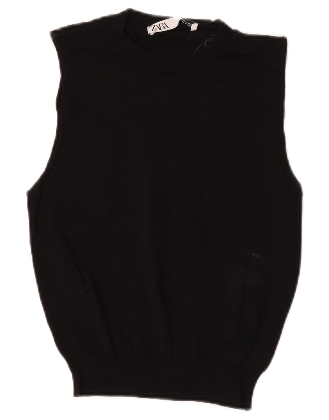 Canotta corta da donna Zara UK 8 piccola in poliestere nero