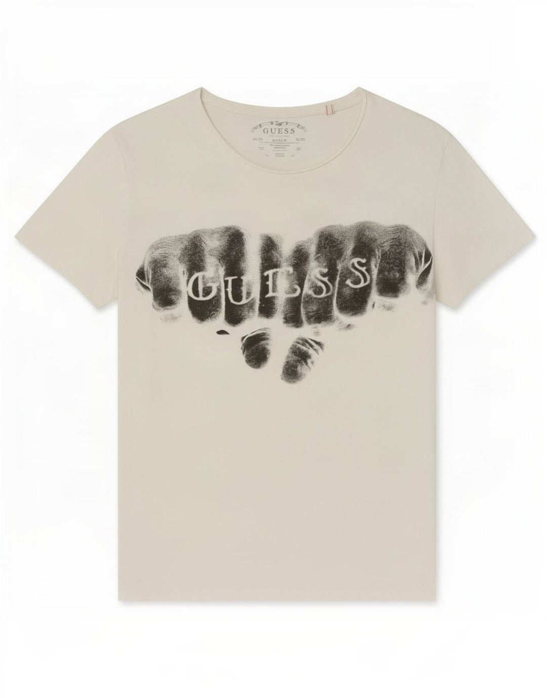 T-shirt grafica da uomo Guess bianca media