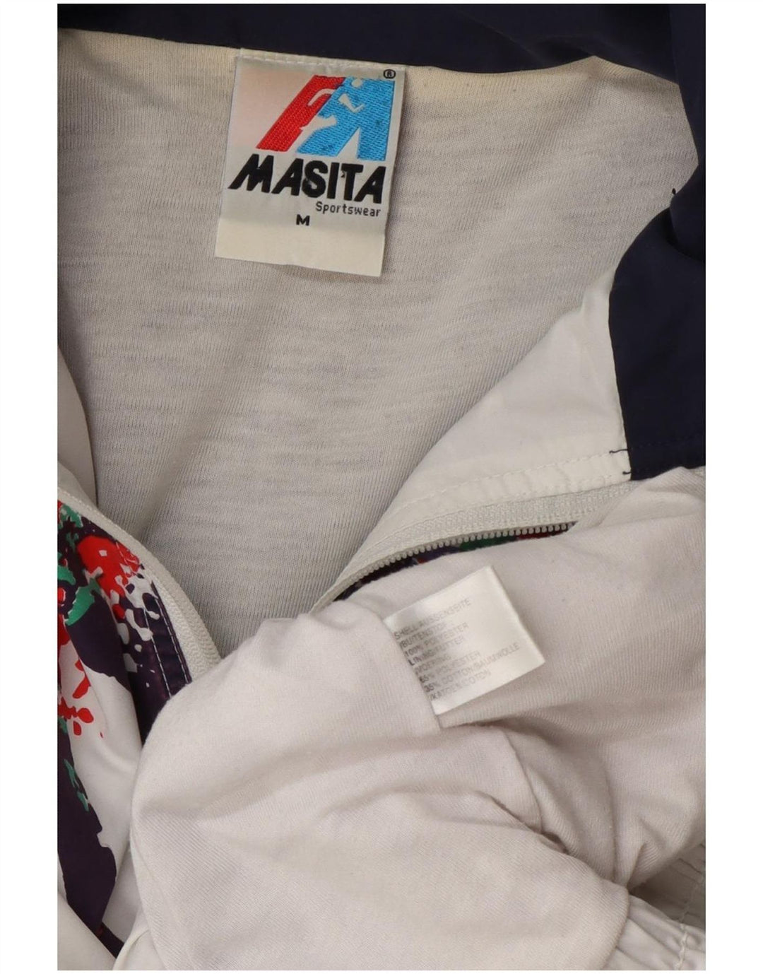 Giacca da tuta da uomo Masita in poliestere color block bianco medio