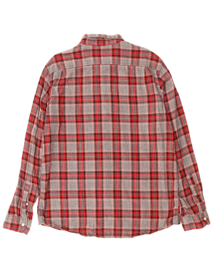 Camicia in flanella vestibilità regolare da uomo Jack Wills XL in cotone a quadri grigi