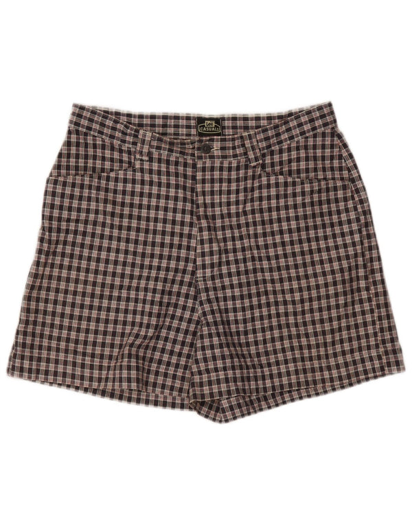 Pantaloncini casual a vita alta da donna Lee US 12 Large W32 a quadri multicolore