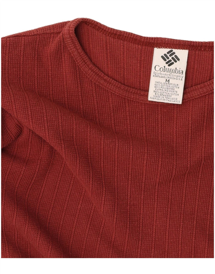 COLUMBIA Top da donna a maniche lunghe UK 14 Cotone bordeaux medio