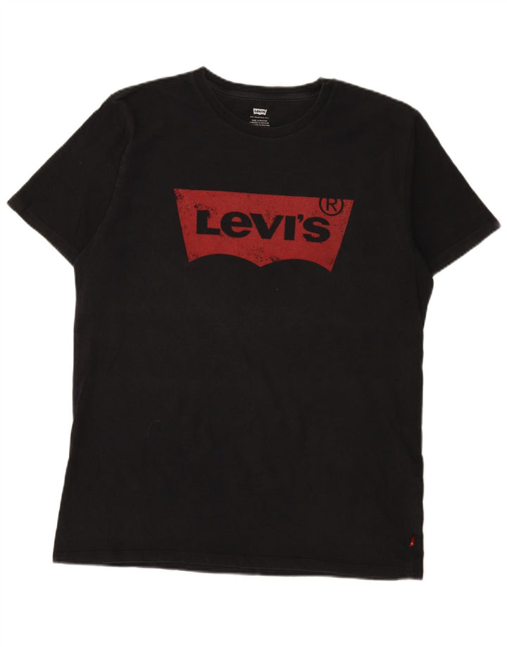 T-shirt grafica da uomo Levi's Top grande in cotone nero