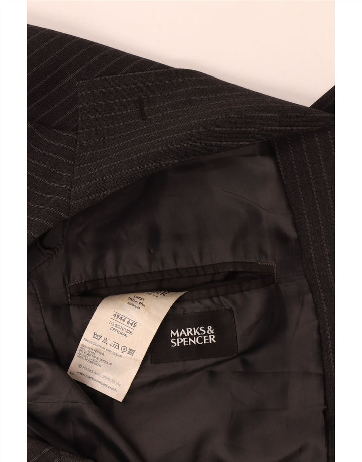 Giacca blazer a 2 bottoni da uomo Marks & Spencer UK 38 gessato grigio medio