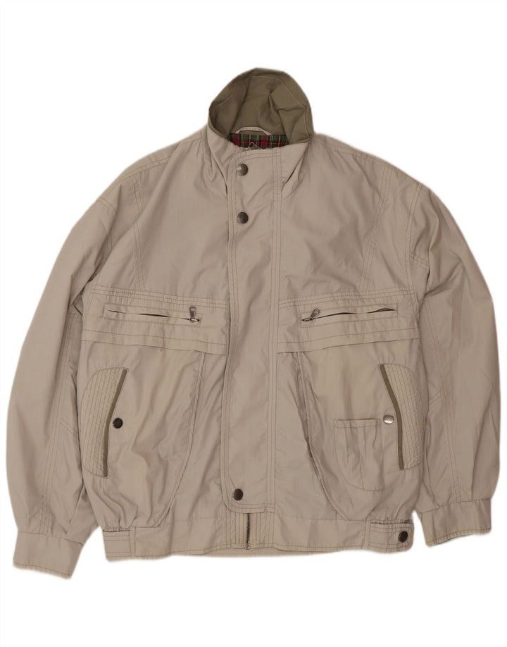 Giubbotto bomber vintage da uomo IT 50 Large Beige Poliestere