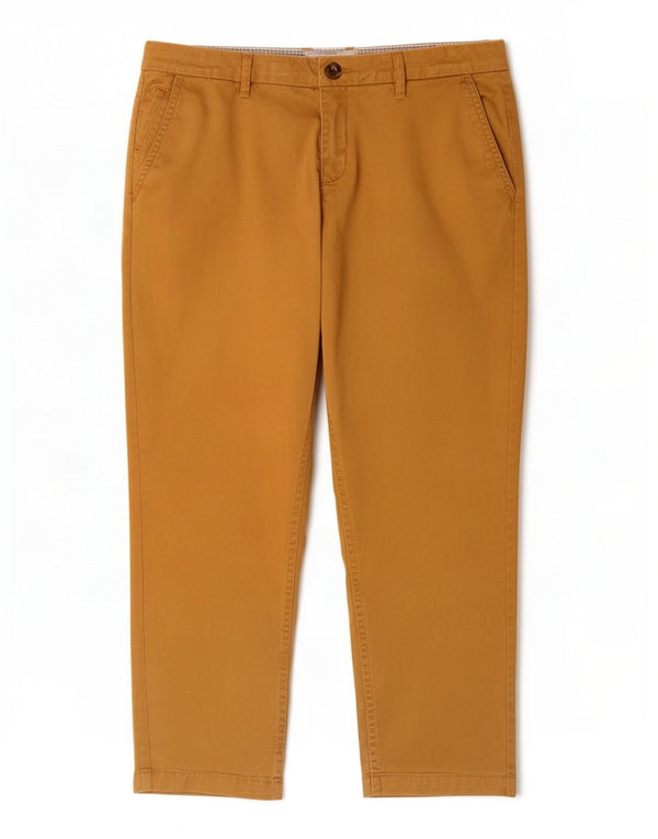 Pantaloni chino corti da donna Fat Face UK 12 medi W32 L24 Cotone beige