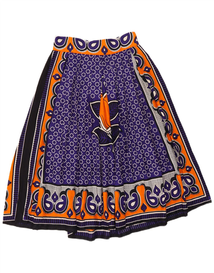 Gonna a trapezio con grafica vintage da donna W28 floreale viola medio