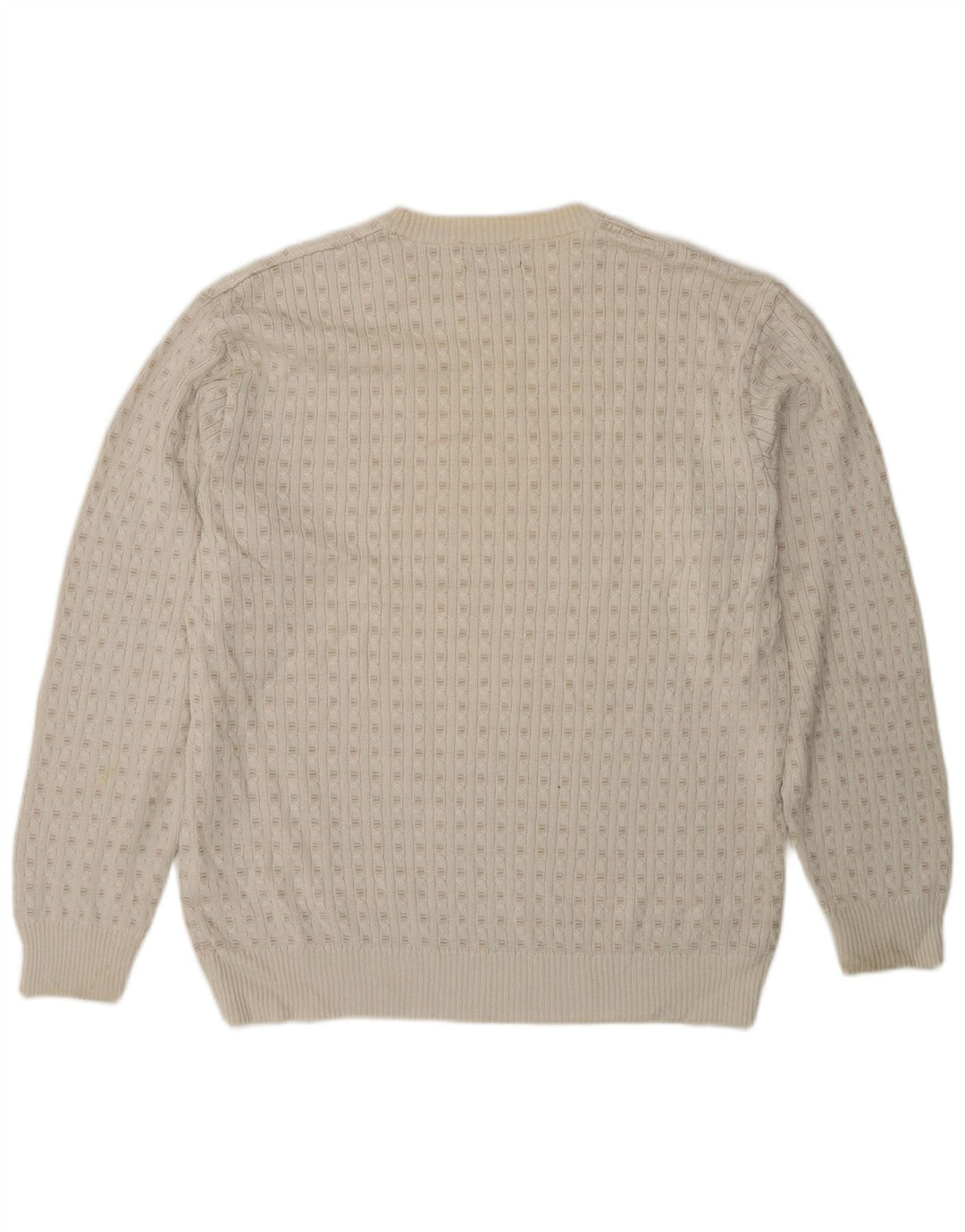 Maglione maglione girocollo da uomo Marks & Spencer medio acrilico bianco sporco