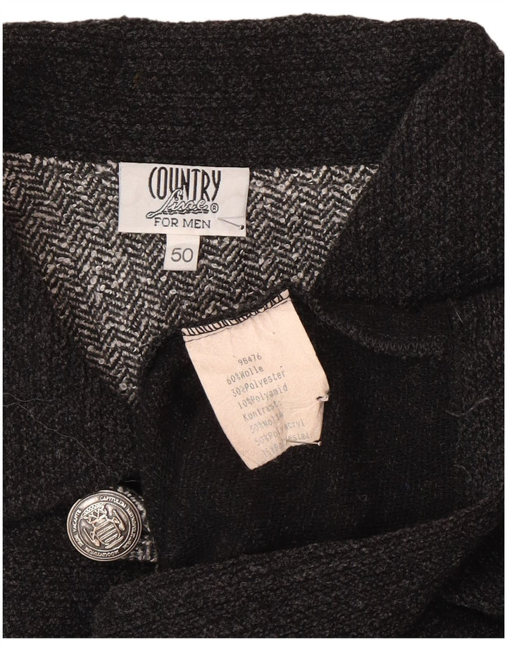 Maglione country da uomo con collo alto IT 50 lana grigio medio