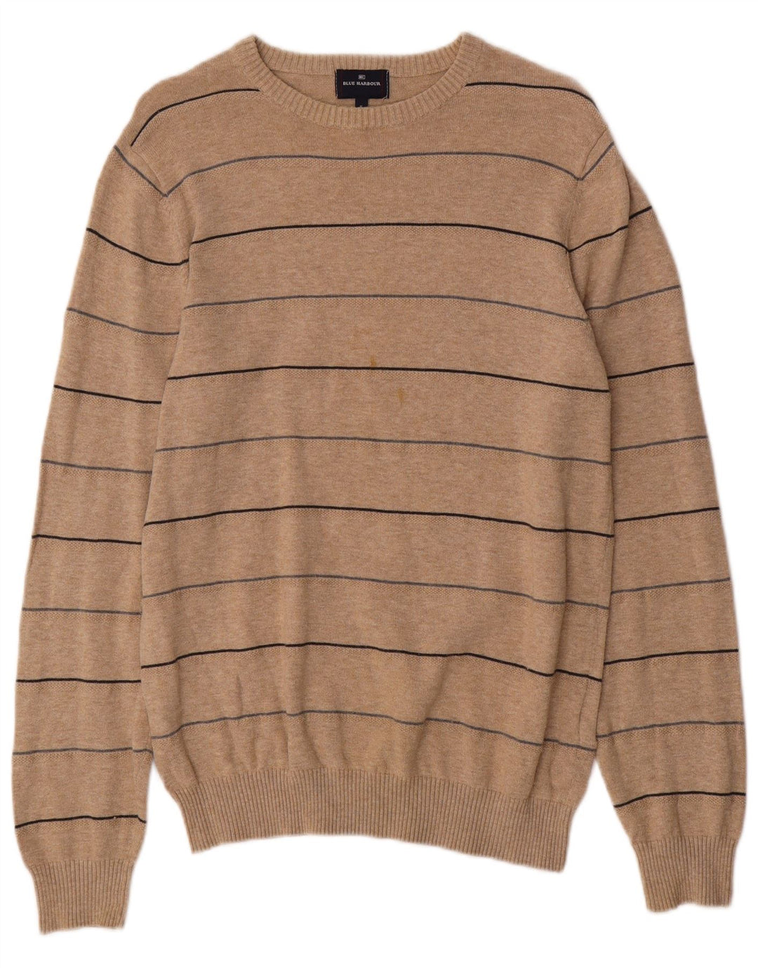 Maglione maglione girocollo da uomo Marks & Spencer blu Harbour piccolo beige