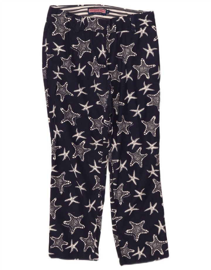 VINEYARD VINES Pantaloni cropped da donna US 4 Small W28 L25 Blu navy