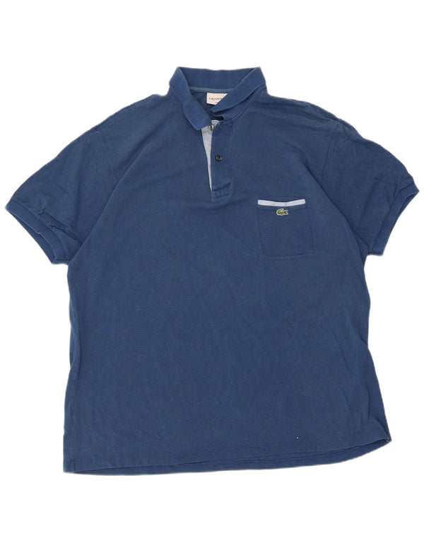 Polo Lacoste da uomo vestibilità classica taglia 7 2XL cotone blu