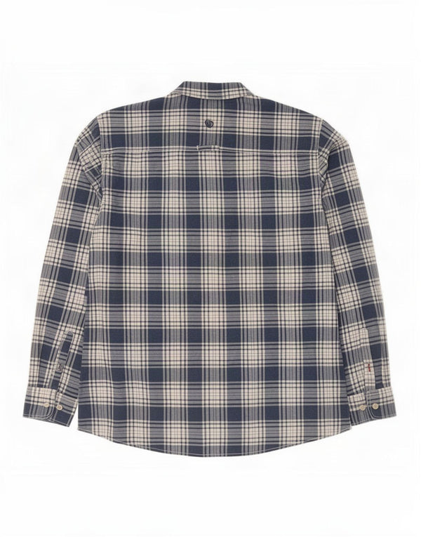 Fat Face Mens Classic Fit Shirt 2XL Navy Blue Check Cotton
