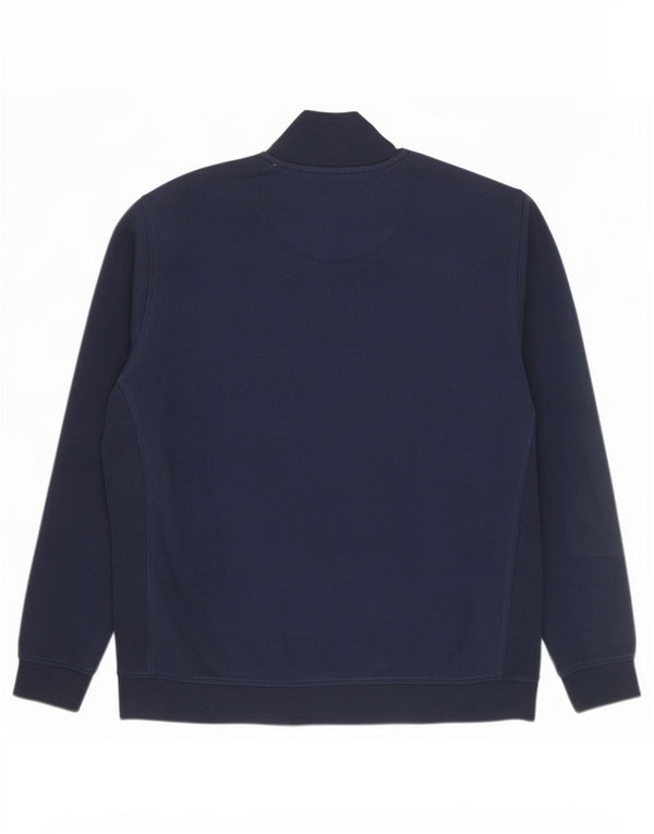 Penguin Mens Zip Neck Sweatshirt Jumper 2XL Navy Blue Cotton