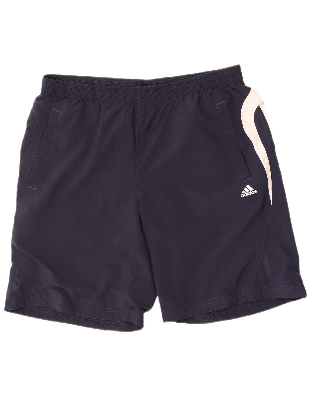 Pantaloncini sportivi Adidas Climalite da uomo di grandi dimensioni in poliestere color block blu navy