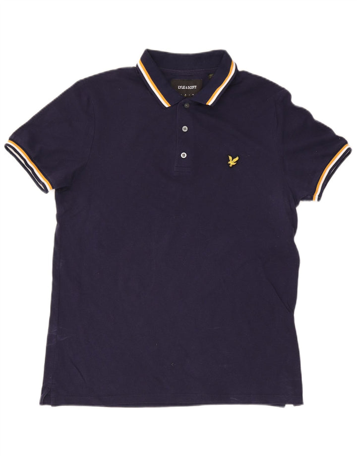 Polo da uomo Lyle & Scott in cotone blu navy medio