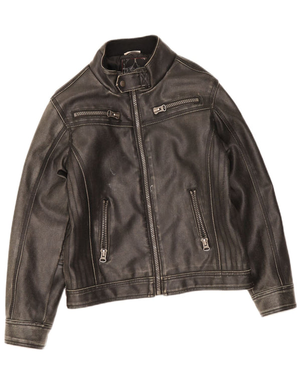 Giacca in pelle bomber per ragazzi Dognose 10-11 anni nera