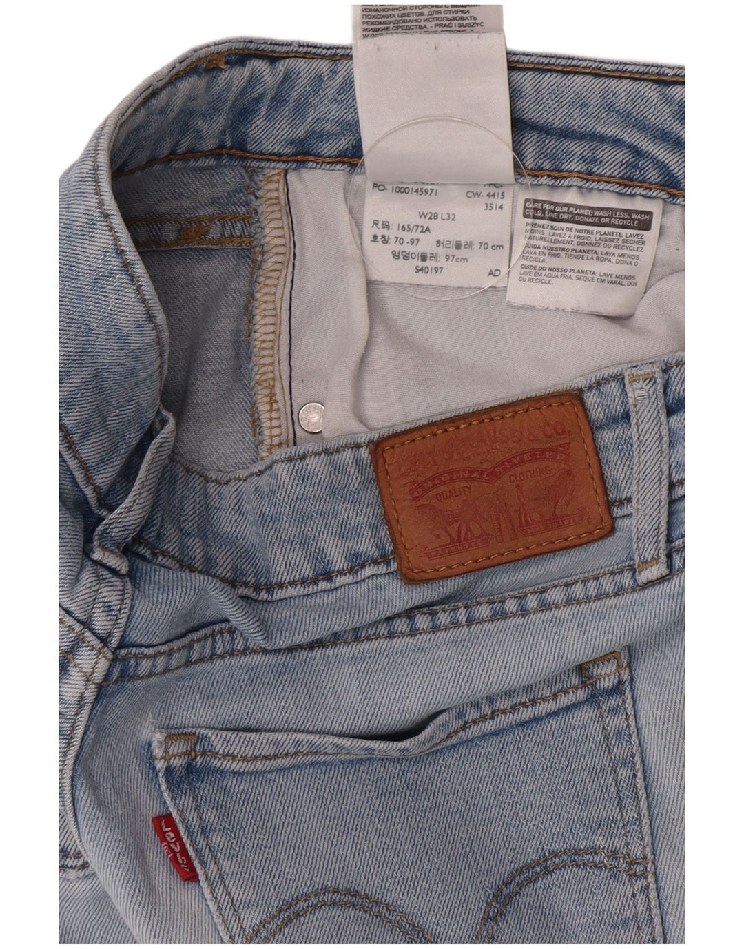 LEVI'S Jeans 715 Bootcut da donna W28 L30 in cotone blu