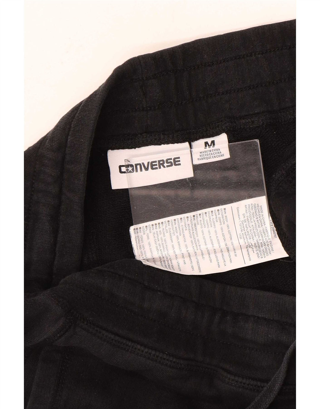 Converse Pantaloni da tuta grafica da uomo Joggers medio cotone nero