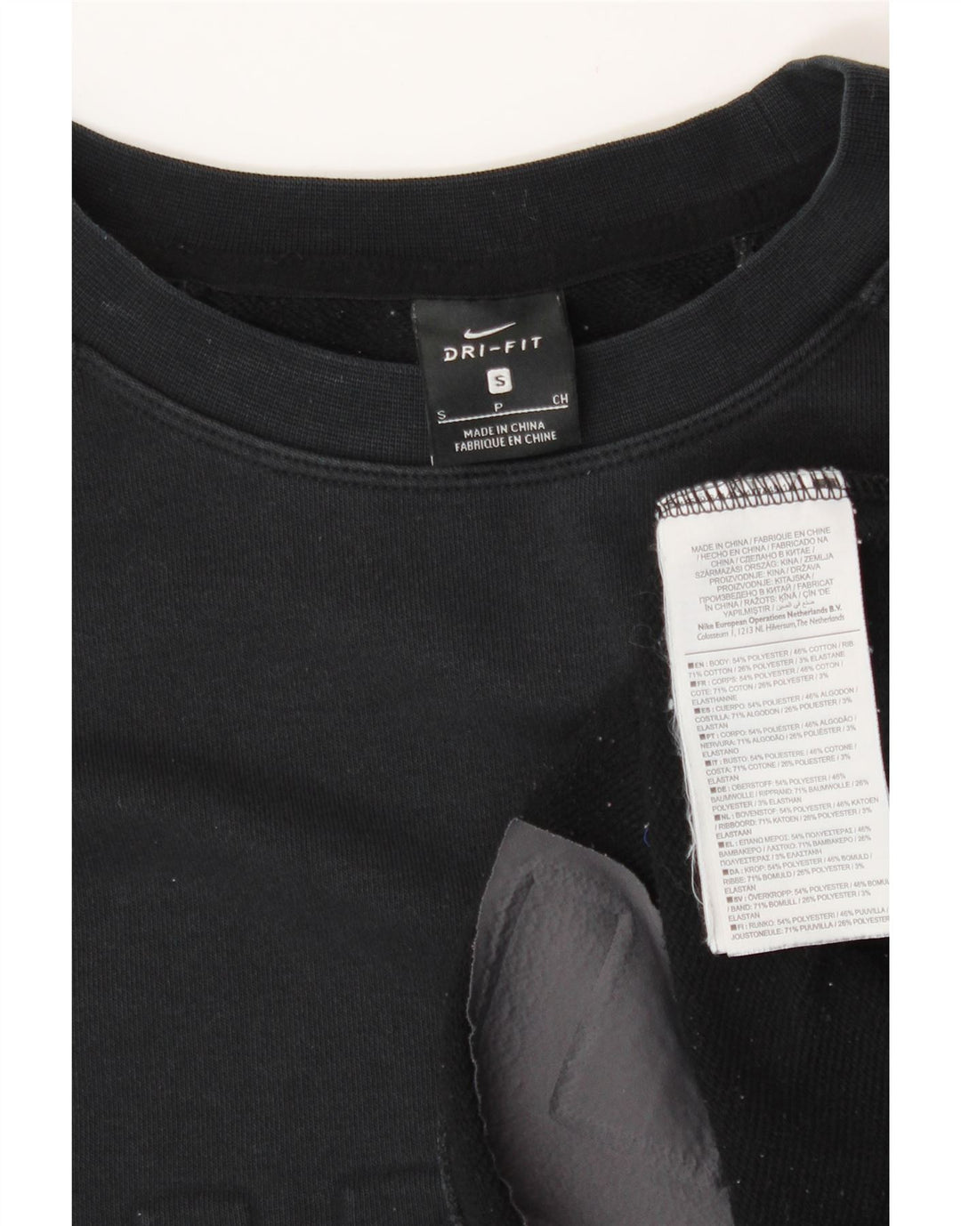 NIKE Felpa con grafica corta oversize da donna UK 10 Small Nera