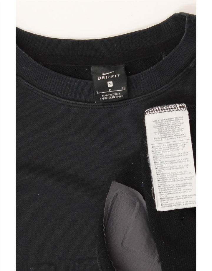NIKE Felpa con grafica corta oversize da donna UK 10 Small Nera