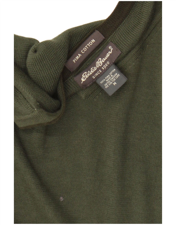Maglione da uomo con scollo a V Eddie Bauer in cotone kaki medio
