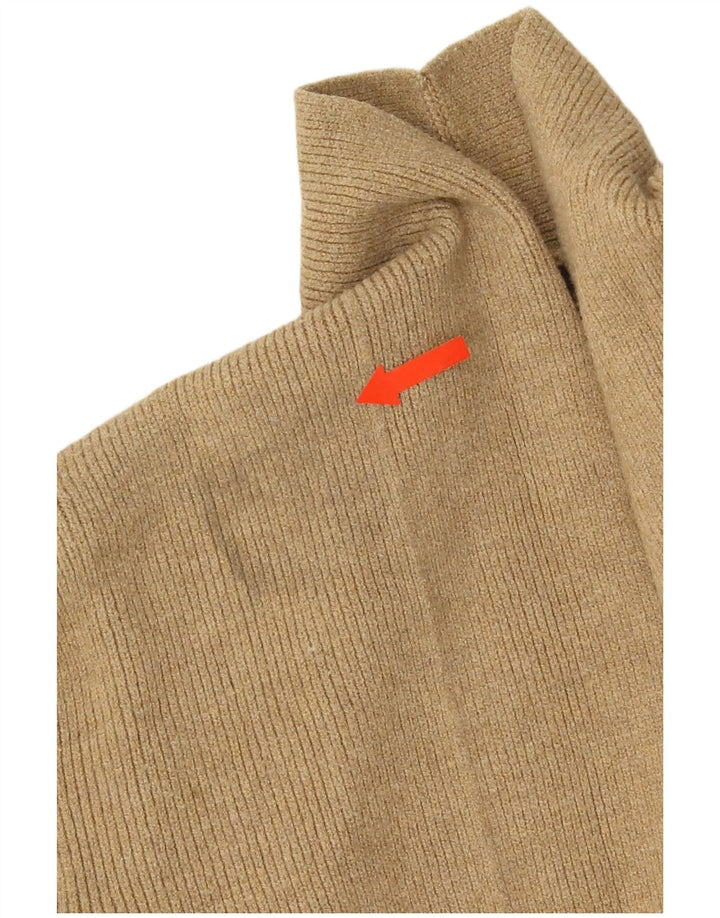 Maglione cardigan aperto da donna Marks & Spencer UK 8 piccolo viscosa beige