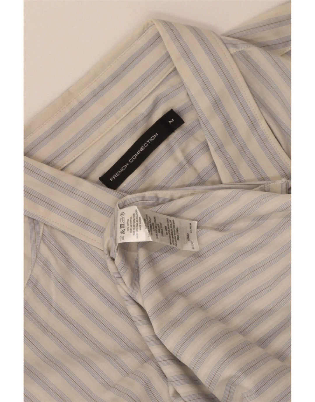 Camicia da uomo French Connection in cotone a righe bianche medie