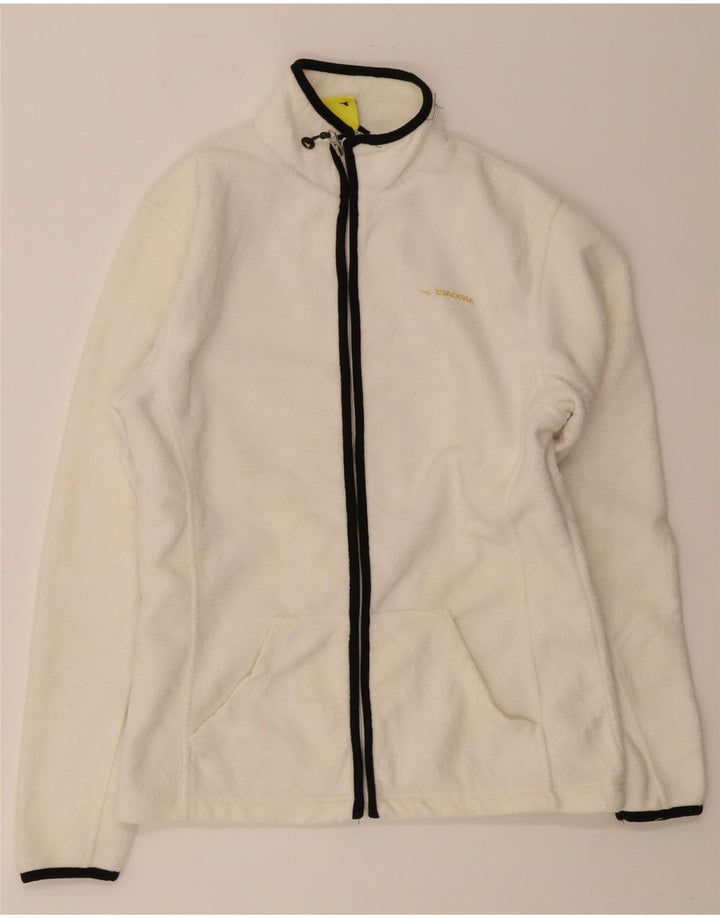 Giacca in pile da donna Diadora UK 14 Medium Bianca
