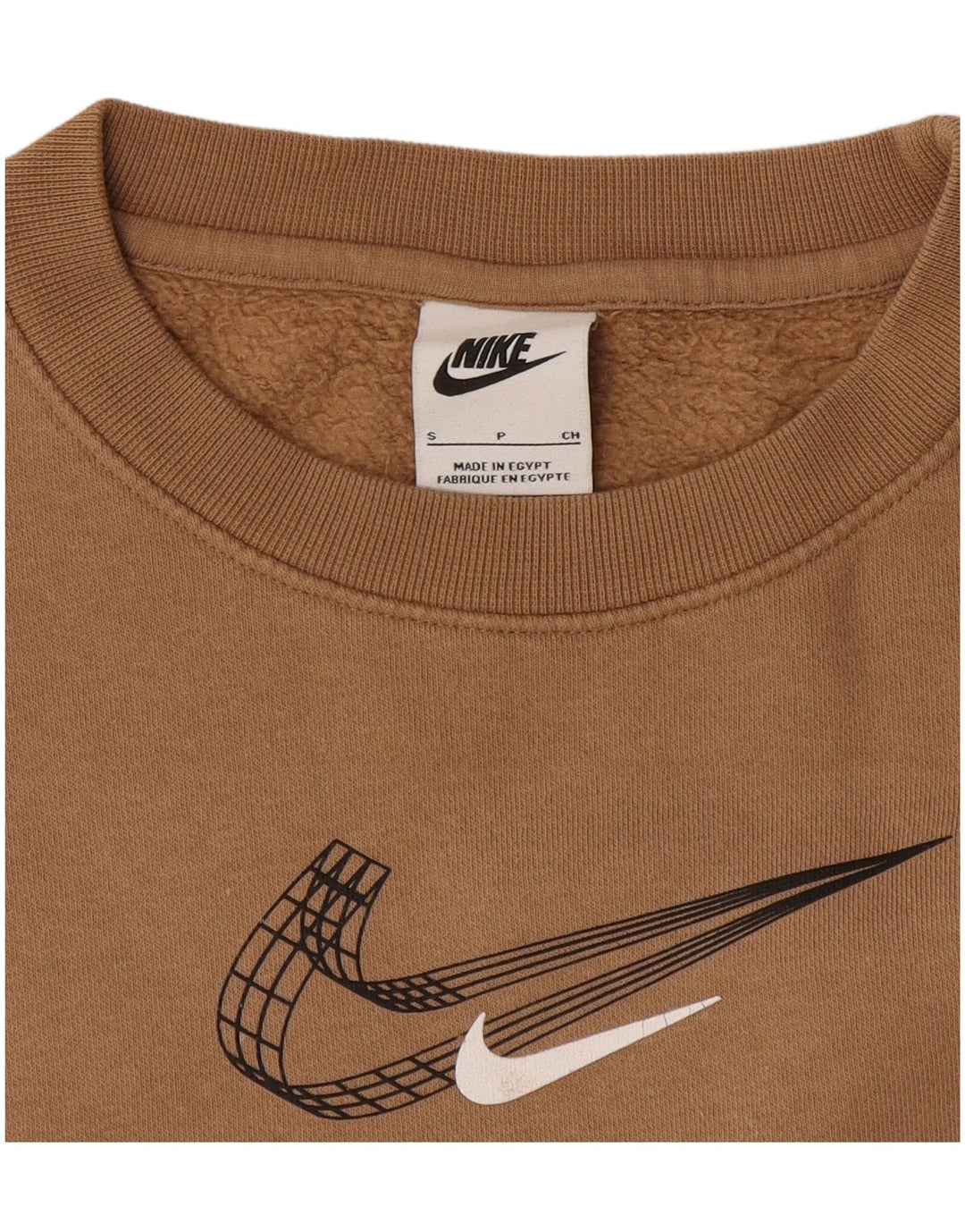 Felpa con grafica Nike da uomo, piccola, beige